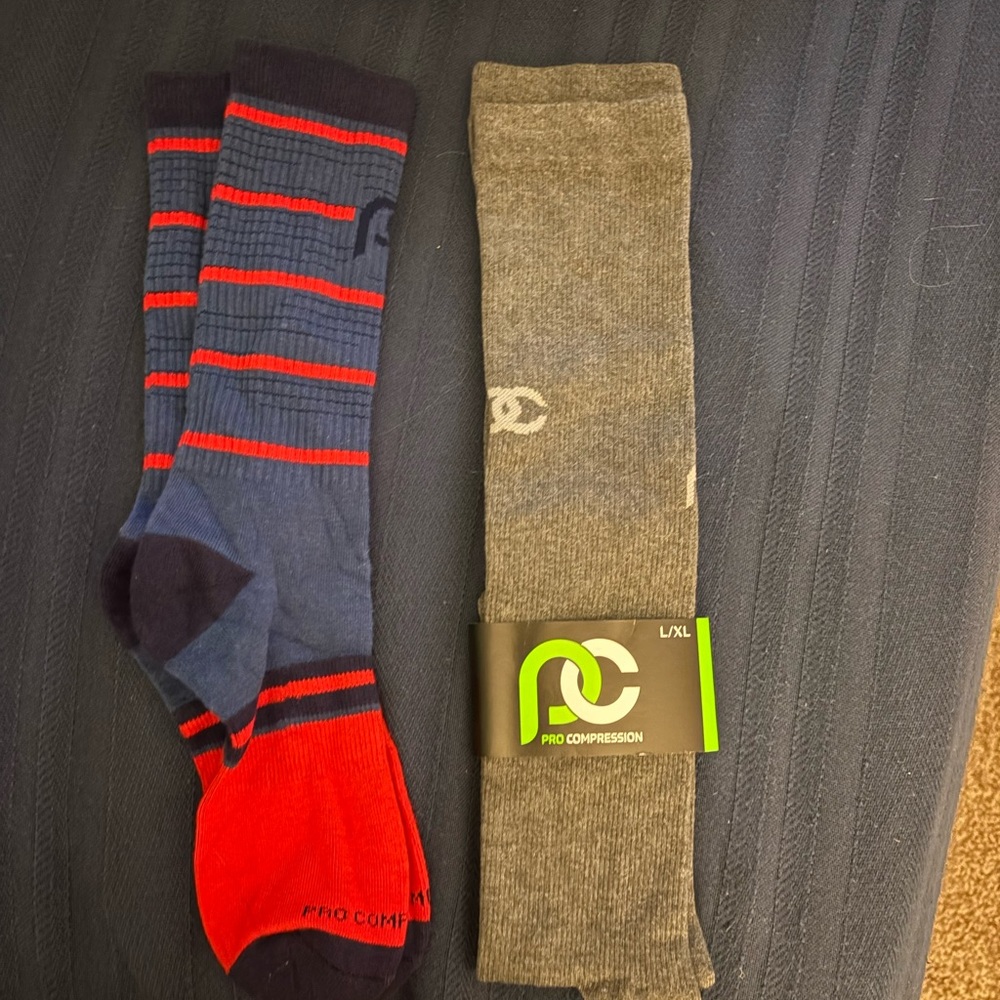 Pro Compression crew and knee high compression sock.
